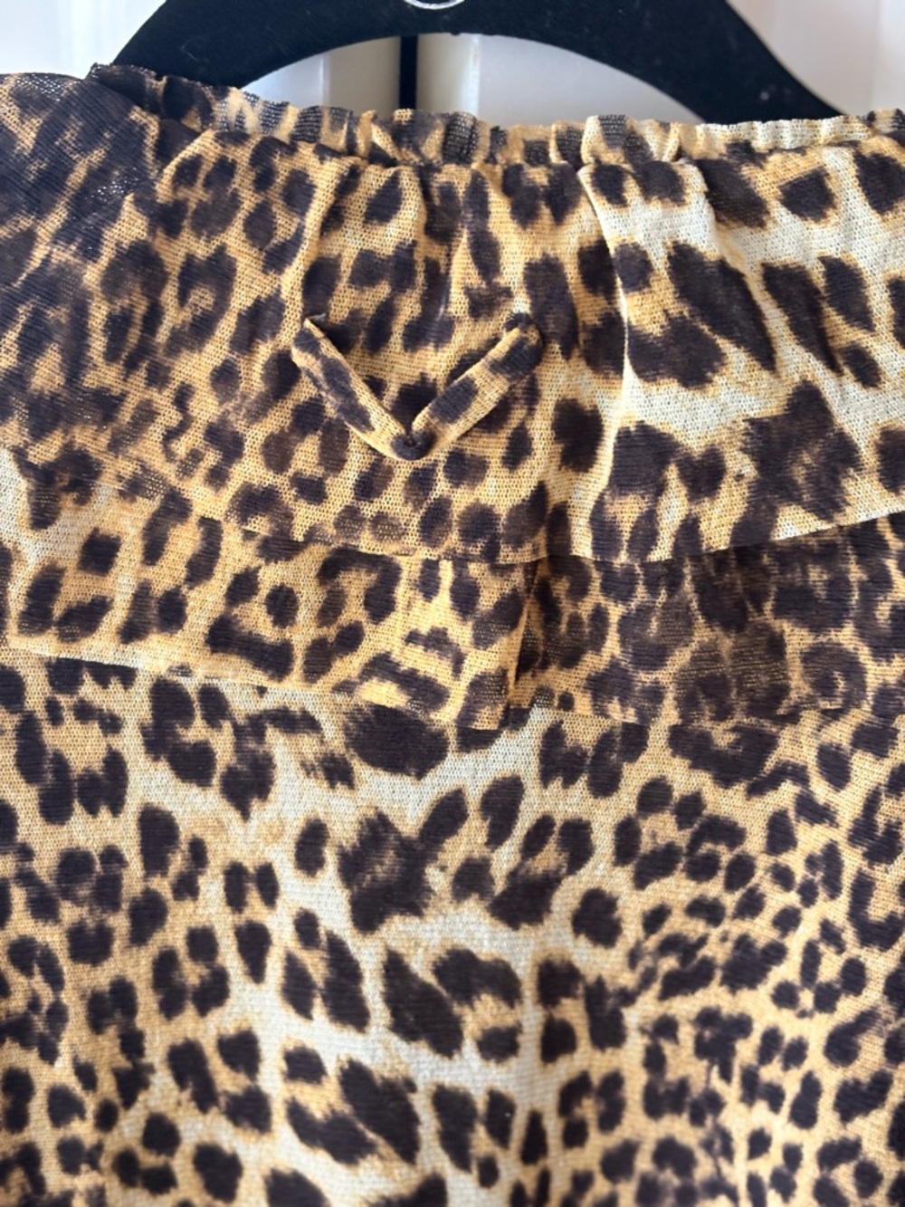 Jean Paul Gaultier Leopard Print Ruffle Open-Front Mesh Top Cardigan - Picture 11 of 12
